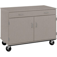 I.D. Systems 36 inch Tall Grey Nebula Two Door Mobile Storage Cabinet with Drawer 80430F36059