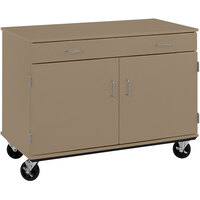I.D. Systems 36 inch Tall Pepperdust Two Door Mobile Storage Cabinet with Drawer 80430F36027