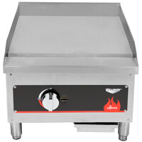 Vollrath 40719 Cayenne 18 inch Flat Top Gas Countertop Griddle - Manual Control