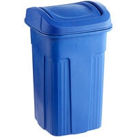 Toter Slimline Blue 35 Gallon Square Trash Can with Square Lid
