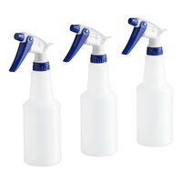 Noble Chemical 16 oz. Blue Plastic Bottle / Sprayer - 3/Pack