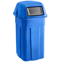Toter ST35BLKT Slimline Blue 35 Gallon Square Trash Can with Square Dome Lid