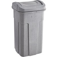 Toter SD50BLKT Slimline Graystone 50 Gallon Square Trash Can with Square Lid