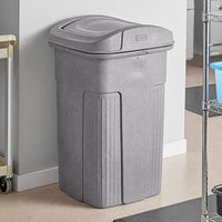 Toter SD50BLKT Slimline Graystone 50 Gallon Square Trash Can with Square Lid