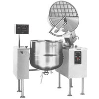 Cleveland MKDL-100-T 100 Gallon Tilting 2/3 Steam Jacketed Direct Steam Mixer Kettle - 208/240V