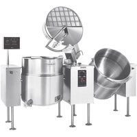 Cleveland TMKDL-40-T 40 Gallon Tilting 2/3 Steam Jacketed Direct Steam Twin Mixer Kettles - 208/240V