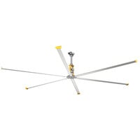 Big Ass Fans 14' Yellow and Silver Aluminum Indoor Shop Ceiling Fan - 100-125V