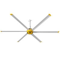 Big Ass Fans 12' Yellow and Silver Aluminum Indoor Shop Ceiling Fan - 110-125V