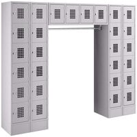 Regency Space Solutions Gray 6 Tier Locker with 28 Compartments and Garment Rack