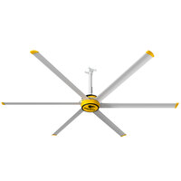 Big Ass Fans 10' Yellow and Silver Aluminum Indoor Shop Ceiling Fan - 110-125V
