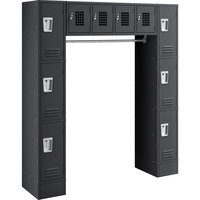 Regency Space Solutions Black 3 Tier Locker with 10 Compartments and Garment Rack