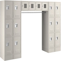 Regency Space Solutions Beige 3 Tier Locker with 16 Compartments and Garment Rack