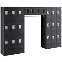 Regency Space Solutions Black 3 Tier Locker with 22 Compartments and Garment Rack