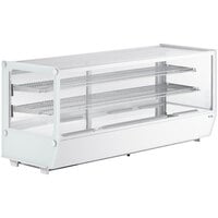 Avantco BCS-60-HC 60" White Refrigerated Square Countertop Bakery Display Case with LED Lighting