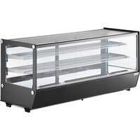 Avantco BCS-60-HC 60" Black Refrigerated Square Countertop Bakery Display Case with LED Lighting