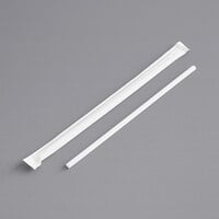 Choice 5 3/4" Slim White Wrapped Sip Straw - 500/Box