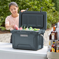 CaterGator CG20CHR Charcoal 20 Qt. Rotomolded Extreme Outdoor Cooler / Ice Chest