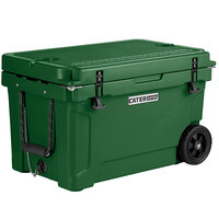 CaterGator CG45HGW Hunter Green 45 Qt. Mobile Rotomolded Extreme Outdoor Cooler / Ice Chest