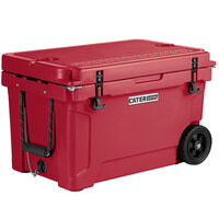 CaterGator CG45REDW Red 45 Qt. Mobile Rotomolded Extreme Outdoor Cooler / Ice Chest