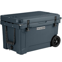 CaterGator CG45CHRW Charcoal 45 Qt. Mobile Rotomolded Extreme Outdoor Cooler / Ice Chest