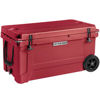 CaterGator CG65REDW Red 65 Qt. Mobile Rotomolded Extreme Outdoor Cooler / Ice Chest