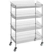 Regency 24" x 48" NSF Chrome 4 Post Basket Kit with 64" Posts and Casters