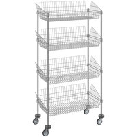 Regency 18" x 36" NSF Chrome 4 Post Basket Kit with 64" Posts and Casters