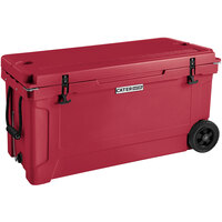 CaterGator CG100REDW Red 100 Qt. Mobile Rotomolded Extreme Outdoor Cooler / Ice Chest