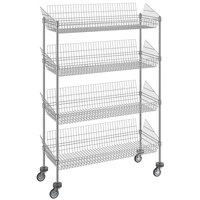 Regency 18" x 48" NSF Chrome 4 Post Basket Kit with 64" Posts and Casters