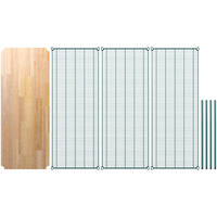 Regency 24 inch x 60 inch NSF Green Epoxy 3-Shelf Kit with 34 inch Posts and Wooden Cutting Board Shelf Insert