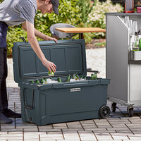 CaterGator CG100CHRW Charcoal 100 Qt. Mobile Rotomolded Extreme Outdoor Cooler / Ice Chest