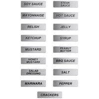 ServSense Magnetic Stainless Steel Condiment Labels for Self Service Station Organizers - 17/Pack