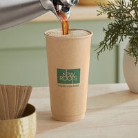 New Roots 20 oz. Smooth Double Wall Kraft Compostable Paper Hot Cup - 500/Case