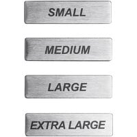 ServSense Magnetic Stainless Steel General Cup / Lid Size Labels for Self Service Station Organizers - 4/Pack
