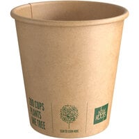New Roots 8 oz. Smooth Single Wall Kraft Compostable Paper Hot Cup - 800/Case