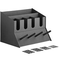 ServSense™ Black 11-Section Countertop Dome Lid / Straw Organizer - 19 3/4 inch x 17 inch x 15 3/4 inch