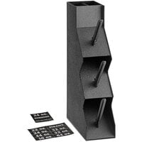 ServSense™ Black 5-Section Countertop Dome Lid / Straw Organizer - 5 1/8" x 15" x 21"