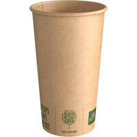 New Roots 16 oz. Smooth Single Wall Kraft Compostable Paper Hot Cup - 40/Pack