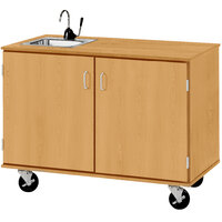I.D. Systems 48 inch Wide Maple Demonstration Station with Sink and (2) Storage Cabinets 80743F36073