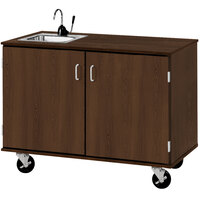 I.D. Systems 48 inch Wide Dark Walnut Demonstration Station with Sink and (2) Storage Cabinets 80743F36022