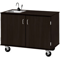 I.D. Systems 48 inch Wide Midnight Maple Demonstration Station with Sink and (2) Storage Cabinets 80743F36023