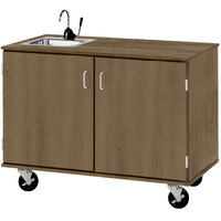 I.D. Systems 48 inch Wide Roman Walnut Demonstration Station with Sink and (2) Storage Cabinets 80743F36021