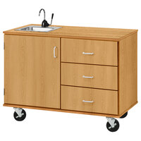 I.D. Systems 48 inch Wide Maple Demonstration Station with Sink, (3) Drawers, and Storage Cabinet 80739F36073