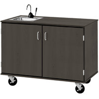I.D. Systems 48 inch Wide Dark Elm Demonstration Station with Sink and (2) Storage Cabinets 80743F36020