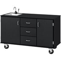 I.D. Systems 59 inch Wide Graphite Nebula Demonstration Station with Sink, (3) Drawers, and (2) Storage Cabinets 80741F36057