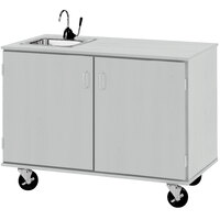 I.D. Systems 48 inch Wide Fashion Grey Demonstration Station with Sink and (2) Storage Cabinets 80743F36010