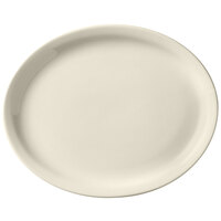 World Tableware Porcelana Cream 11 1/2 inch x 9 1/4 inch Oval Cream White Narrow Rim Porcelain Platter - 12/Case