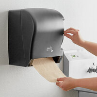 Lavex Janitorial Translucent Black Lever Activated Paper Towel Dispenser