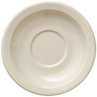 Libbey Porcelana Cream 5 1/2" Cream White Narrow Rim Porcelain Saucer - 36/Case