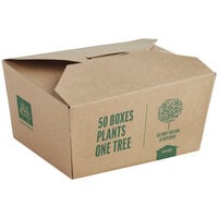 New Roots Kraft PLA-Lined Compostable #1 Take-Out Container 4 5/8 inch x 3 1/2 inch x 2 1/2 inch - 450/Case